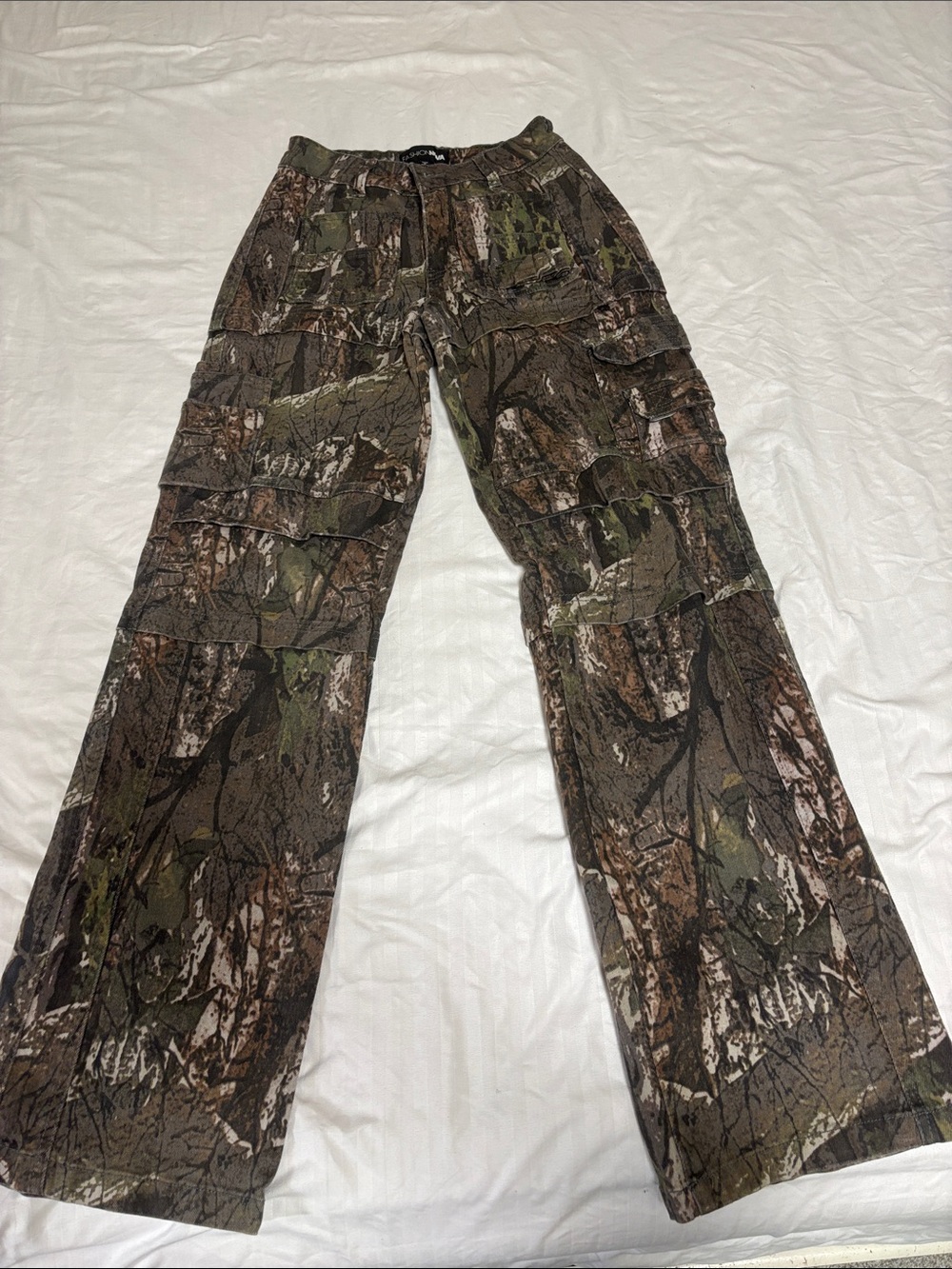 Fashion Nova Men's Camouflage Cargo Pants - Green/Brown Camo
